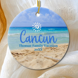 Custom Family Cancun Urlaub Weihnachtsbaum Keramik Ornament