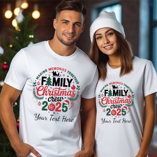 Custom Family Christmas Crew 2025 Matching Group T-Shirt