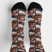 Custom Family Christmas Foto Collage Bild Socken (Oben)