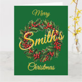 Custom Family Christmas Garland Card Karte (Gelbe Blume)