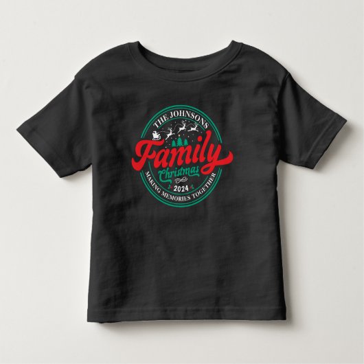 Custom Family Christmas Group Matching Name Year Kleinkind T-shirt (Vorderseite)