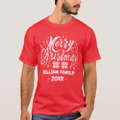 Custom Family Christmas Matching Pajama Xmas Party T-Shirt (Vorderseite)