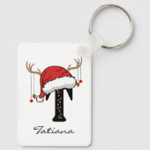 Custom Family Christmas Monogram Keychain for Her Schlüsselanhänger (Rückseite)