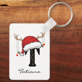 Custom Family Christmas Monogram Keychain for Her Schlüsselanhänger (Rückseite)