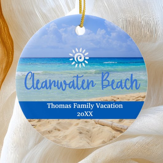 Custom Family Clearwater Beach Weihnachten Keramik Ornament