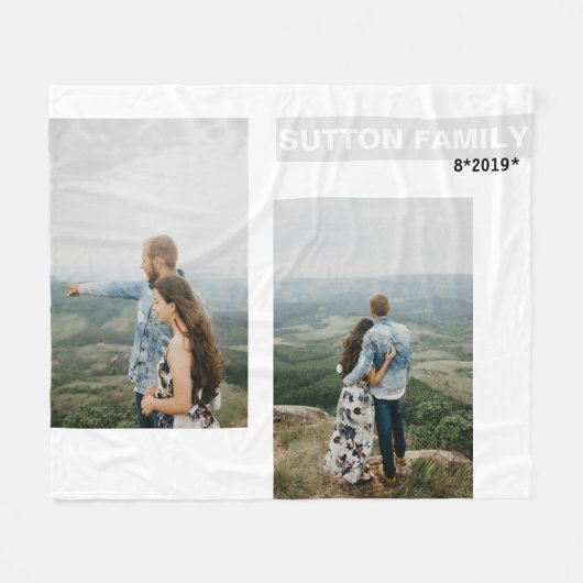 Custom Family Collage Foto Album Blanket Fleecedecke (Vorderseite (Horizontal))