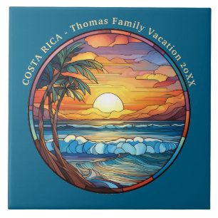 Custom Family Costa Rica Reise Souvenir Tile Fliese