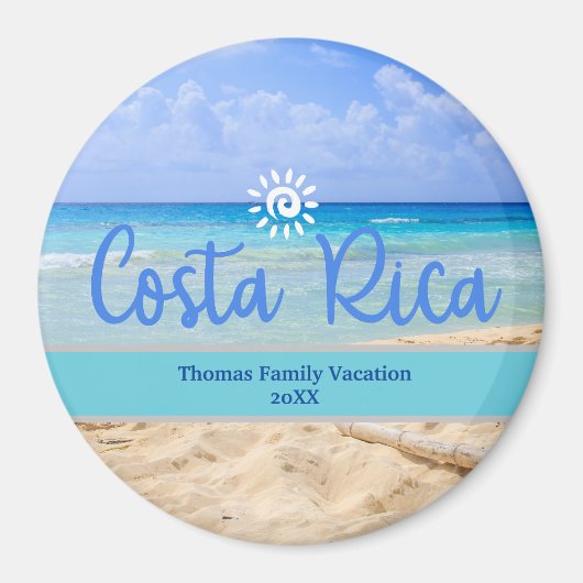 Custom Family Costa Rica Vacation Beach Magnet (Vorne)