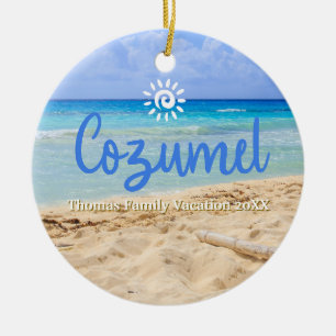 Custom Family Cozumel Urlaub Weihnachten Keramik Ornament