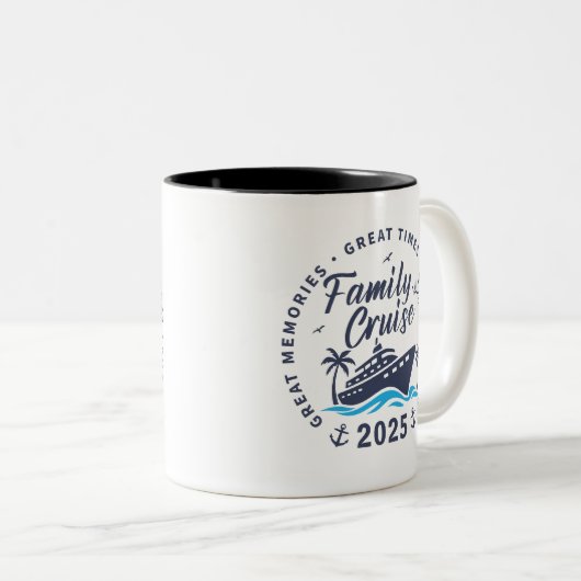 Custom Family Cruise Group Matching Kreuzfahrt Zweifarbige Tasse (VorderseiteRechts)