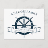 Custom Family Cruise Ship Nautical Vacacation Isla Postkarte (Vorderseite)