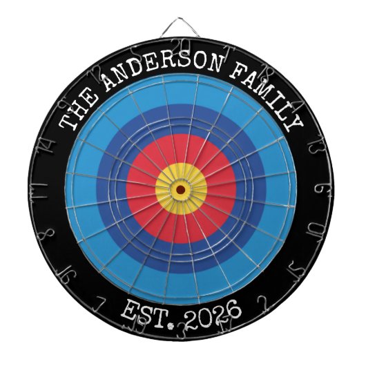 Custom Family Dartboard Personalized Name  Gift Dartscheibe (vorne)