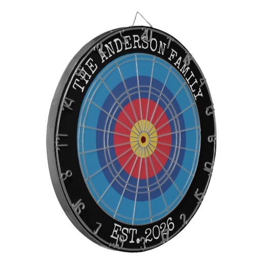 Custom Family Dartboard Personalized Name  Gift Dartscheibe (Vorderseite Links)
