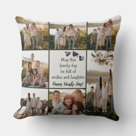 Custom Family Day Collage Foto Throw Pillow Kissen