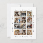 Custom Family Dog Foto Collage Welpe Weihnachten<br><div class="desc">Custom Familie Hund Foto Collage Welpe Weihnachtskarte. Personalisieren Sie diese niedliche Weihnachtskarte mit 12 Fotos mit Ihren Fotos oder Fotos! Tragen Sie einfach Ihre eigene wohlüberlegte Urlaubsnachricht auf die Rückseite ein,  um eine schöne DIY-Urlaubskarte zu erhalten,  die Sie mit Freunden und Familie teilen können.</div>