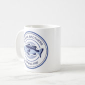 Custom Family Fishing Trip Blue Bass Fischer Kaffeetasse (Vorderseite Links)