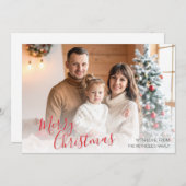 Custom Family Flat Christmas Greeting Card Dankeskarte (Vorne/Hinten)