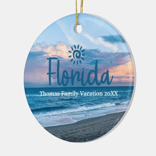 Custom Family Florida Urlaub Weihnachtsbaum Keramik Ornament (Links)