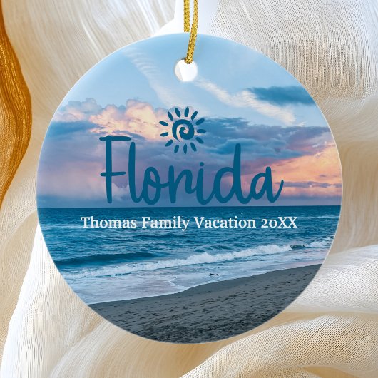 Custom Family Florida Urlaub Weihnachtsbaum Keramik Ornament