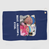 Custom Family Foto Abuelo Nonno Bestes Opa je Golfhandtuch (Horizontal)