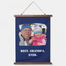 Custom Family Foto Abuelo Nonno Bestes Opa je Wandteppich Mit Holzrahmen
