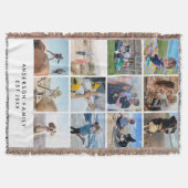 Custom Family Foto Blanket 12 Foto Woven Throw Decke (Vorderseite)