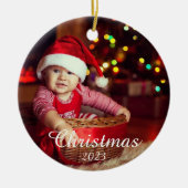 Custom Family Foto Classic Keramik Ornament (Vorne)