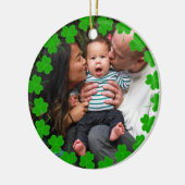 Custom Family Foto Clover St Patrick's Day Keramik Ornament (Links)