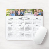 Custom Family Foto Collage 2024 Monatlicher Kalend Mousepad (Mit Mouse)