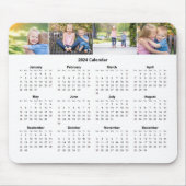 Custom Family Foto Collage 2024 Monatlicher Kalend Mousepad (Vorne)