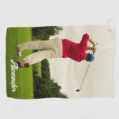 Custom Family Foto Collage Einfaches Golf Handtuch (Horizontal)