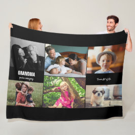 Custom Family Foto Collage für Oma Fleecedecke