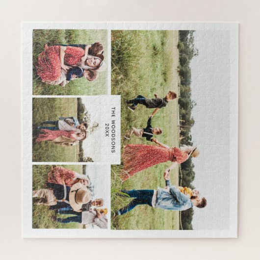 Custom Family Foto Collage Jigsaw Puzzle (Horizontal)