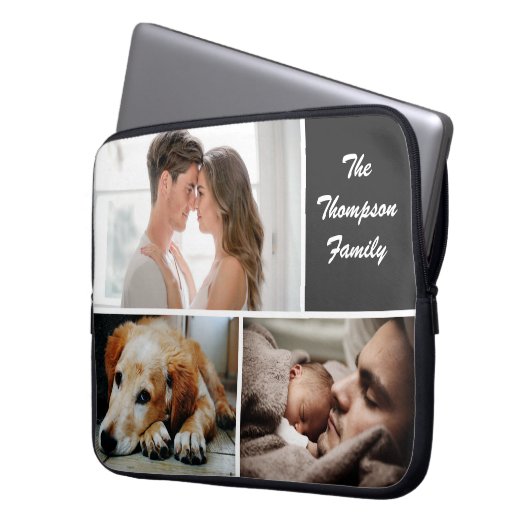 Custom Family Foto Collage Laptopschutzhülle (Vorderseite Links)