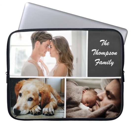 Custom Family Foto Collage Laptopschutzhülle (Vorderseite)