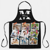 Custom Family Foto Collage mit Namen und Monogramm Schürze (Vorderseite)