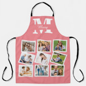 Custom Family Foto Collage mit Namen und Monogramm Schürze (Vorderseite)