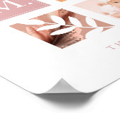 Custom Family Foto Collage Monogram Floral Theme Poster (Ecke)