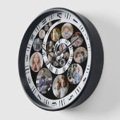 Custom Family Foto Collage Nautilus Spiral Circle Uhr (Winkel)