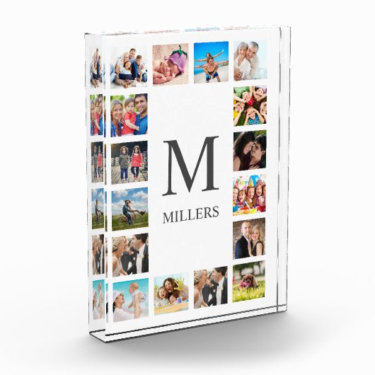 Custom Family Foto Collage Personalized White (Links)