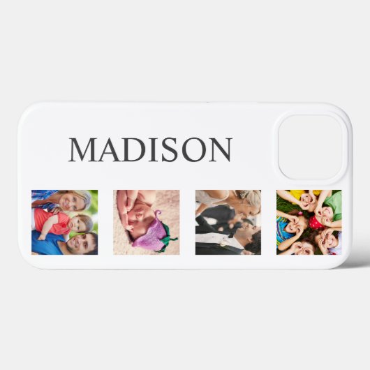 Custom Family Foto Collage Personalized White Case-Mate iPhone Hülle (Rückseite (Horizontal))