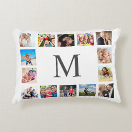 Custom Family Foto Collage Personalized White Dekokissen