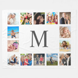 Custom Family Foto Collage Personalized White Fleecedecke