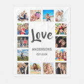 Custom Family Foto Collage Personalized White Fleecedecke (Vorderseite)