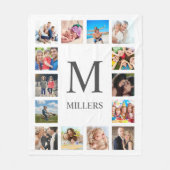 Custom Family Foto Collage Personalized White Fleecedecke (Vorderseite)