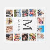 Custom Family Foto Collage Personalized White Fleecedecke (Vorderseite (Horizontal))