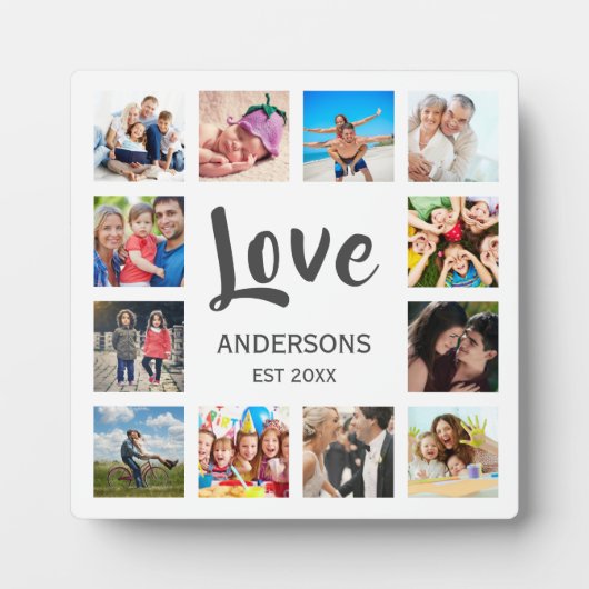 Custom Family Foto Collage Personalized White Fotoplatte (Vorderseite)