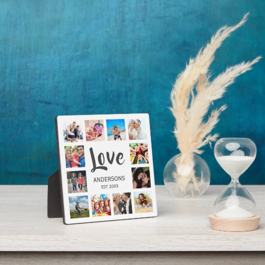 Custom Family Foto Collage Personalized White Fotoplatte (InSitu)