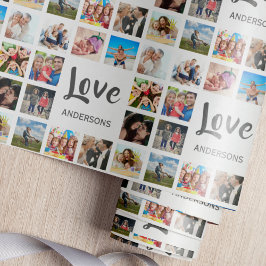 Custom Family Foto Collage Personalized White Geschenkpapier