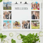 Custom Family Foto Collage Personalized White Geschirrtuch (Gefaltet)